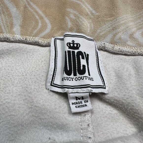 Juicy Couture Tan & White Swirl Velour Sweatpants in Womens Medium - Picture 3 of 5